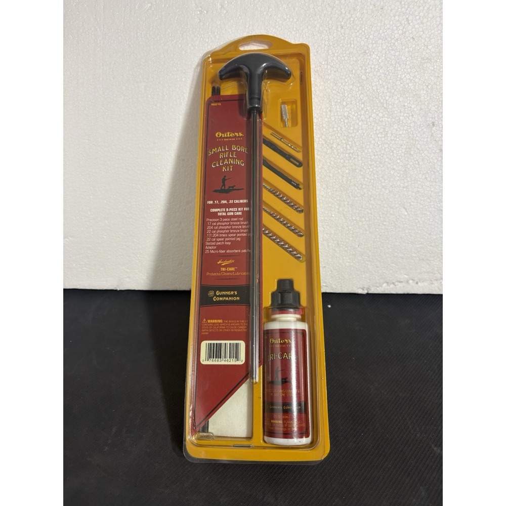 OUTERS Rifle Cleaning Kit for .17/.204/.22 Calibers Steel Rod 46215 NOS